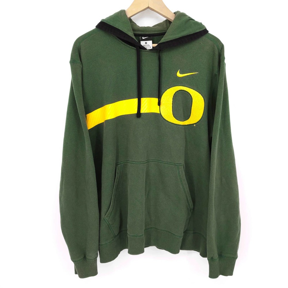 NIKE Oregon Ducks Hoodie Sweatshirt NCAA College Sport Green Yellow Men's M